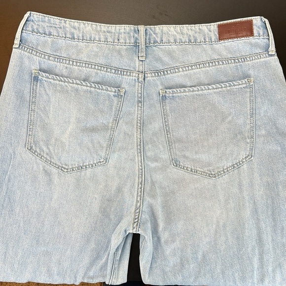 Hollister High Rise Culotte 15S W32 Wide Leg Frayed Hem Cropped Jeans - Picture 5 of 14